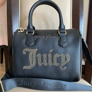 Juicy Couture Black Studded Satchel Crossbody Bag